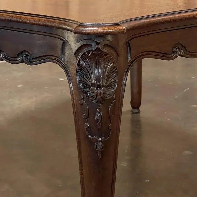 Wood Antique French Walnut Regence Style Dining Table For Sale - Image 7 of 13