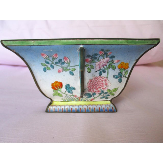 Antique Chinese Enameled Canton Cachepot For Sale - Image 4 of 9
