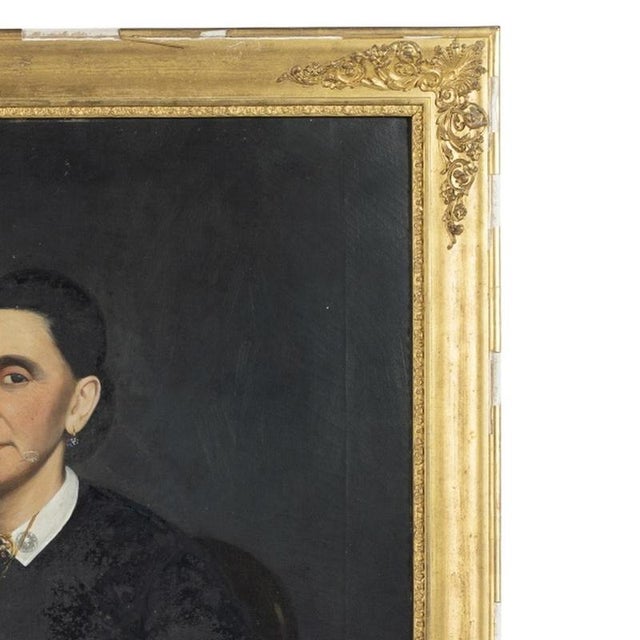 J. Stewart, Portrait of a Lady, Oil on Canvas For Sale - Image 4 of 6