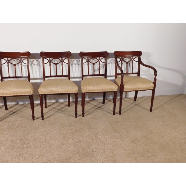 Antique Circa 1920s-30s Set of 6 Sheraton Charak Furniture Dining Chairs For Sale - Image 17 of 18