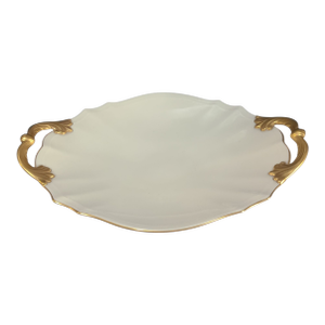 Vintage Fine Porcelain Gilded 24k Gold Handle Lenox Valencia Serving Platter