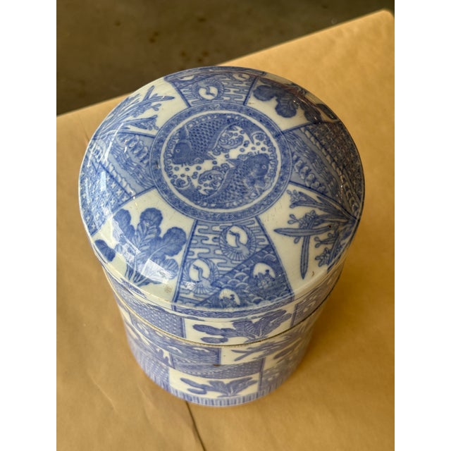 Antique Blue and White Porcelain 5-Piece Stacking Box 19th Century For Sale In Charleston - Image 6 of 13