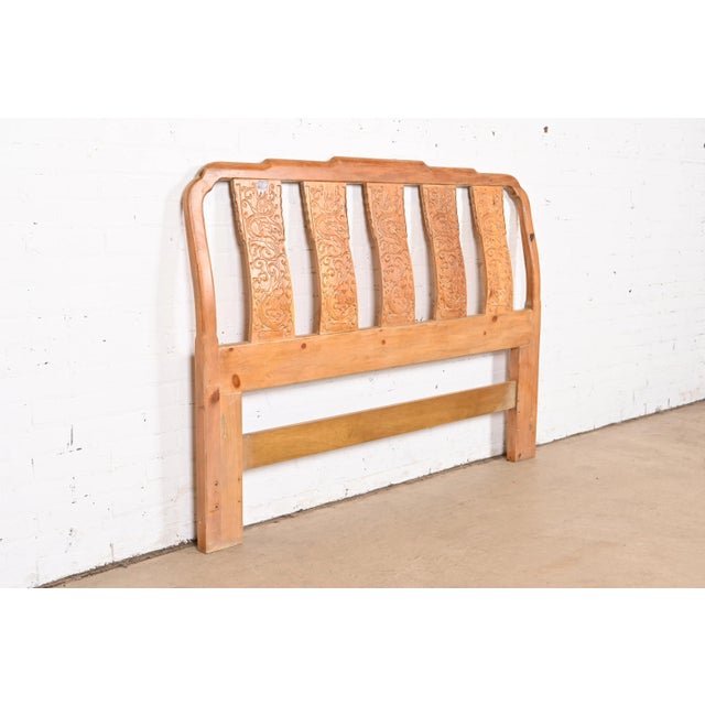 Henredon Chinoiserie Solid Pine Queen Size Headboard With Dragon Motifs, Circa 1970s Chairish