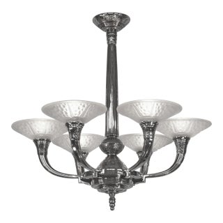 French Art Deco Chandelier by Ranc & Muller Freres 1930 France For Sale