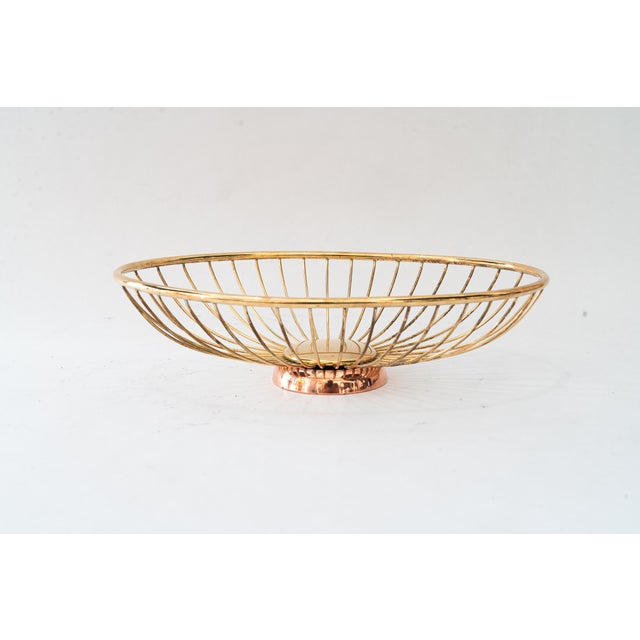 Bread Basket in Brass and Copper, Vienna, Austria, 1960s For Sale - Image 13 of 13