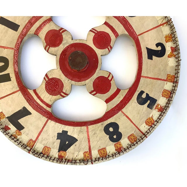Circa 1930s Two Sided Hand Painted Game Wheel For Sale - Image 11 of 12