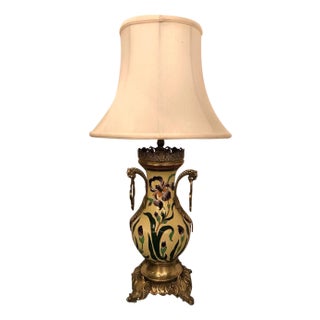 French Hand Painted Table Lamp Late 19th Century For Sale