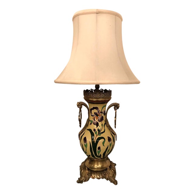 French Hand Painted Table Lamp Late 19th Century For Sale