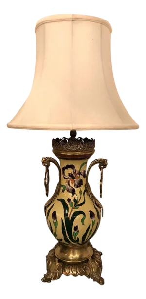 French Hand Painted Table Lamp Late 19th Century