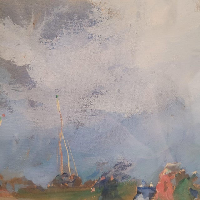 S. Nanzy, Squall in the Landes, 1890, Gouache and Watercolor on Cardboard, Framed For Sale - Image 17 of 18