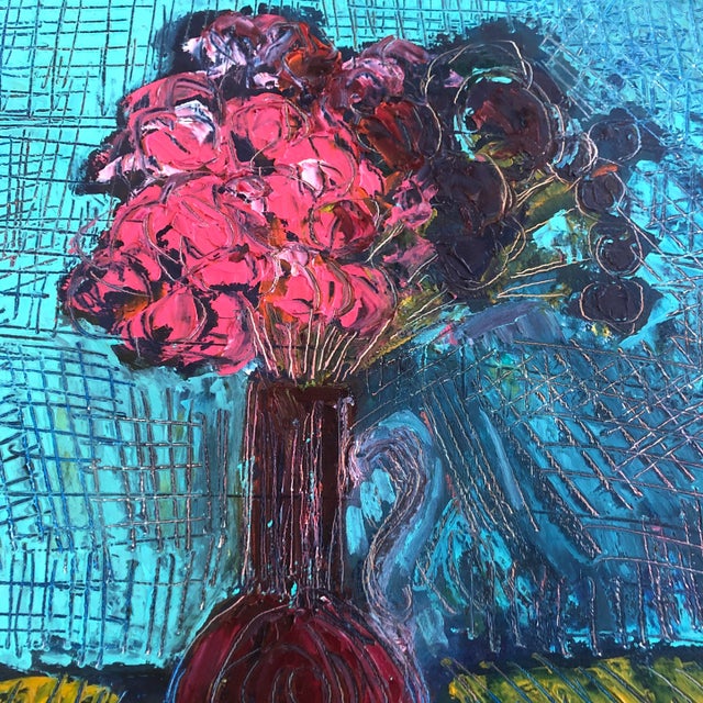 Original 12 x 12 painting on Masonite signed on reverse unframed