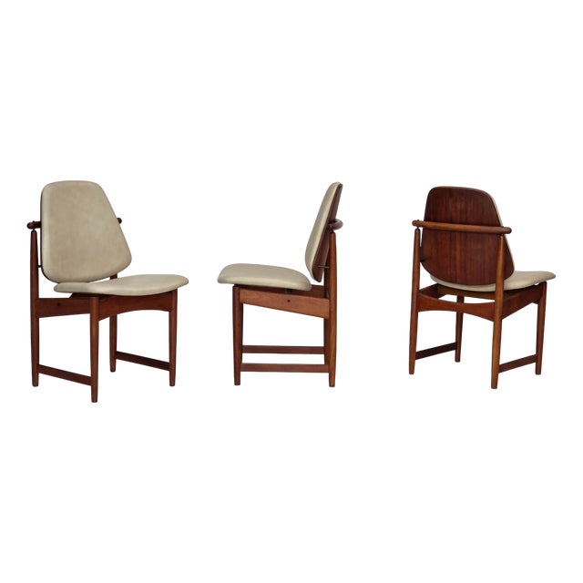 Vintage Danish Chairs in Teak by Arne Vodder, 1960s, Set of 3 For Sale