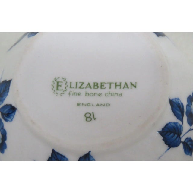Elizabethan England Bone China Blue Floral Creamer and Sugar Bowl Set For Sale In Miami - Image 6 of 10