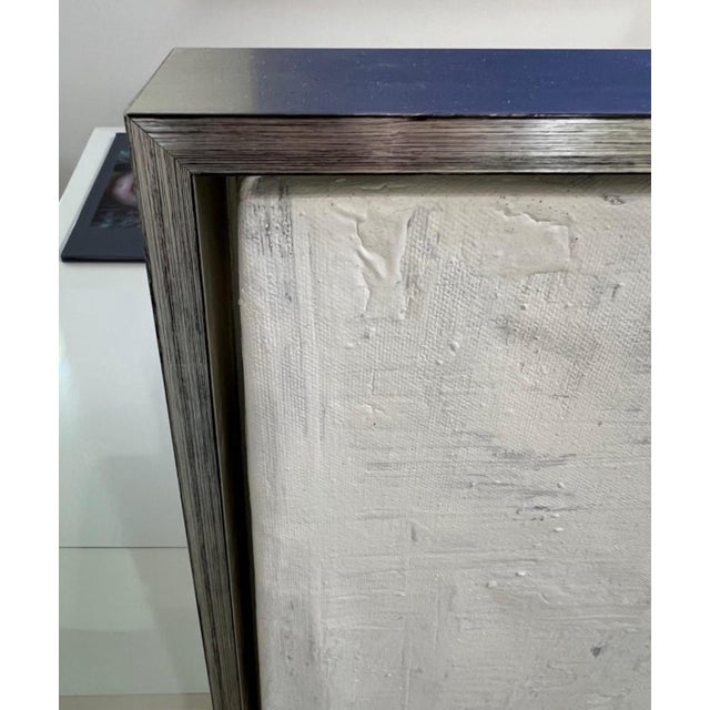 Mirtha Moreno Oil on Canvas Painting Titled “AbEx Whitewash 1” Framed For Sale - Image 4 of 8