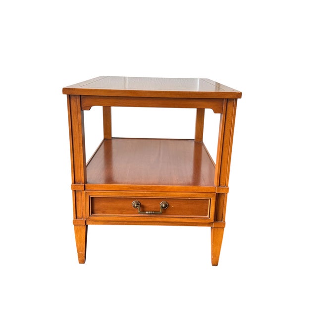 1960s Hekman Mid-Century Modern Walnut End Tables With Drawer and Open Shelf - A Pair For Sale - Image 5 of 13