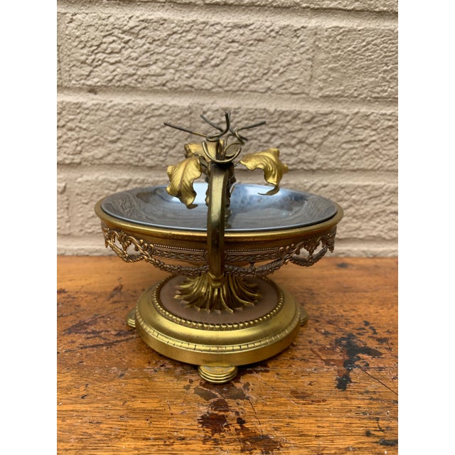 1940s Hollywood Regency Brass and Chrome Floral Ashtray For Sale - Image 11 of 12