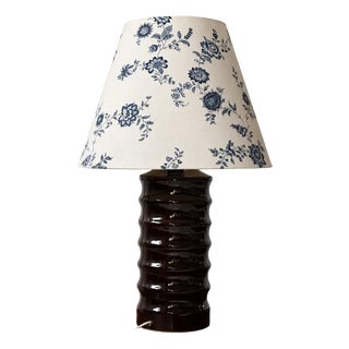 Sculptural Ribbed Ceramic Table Lamp, Hungary, 1970s For Sale