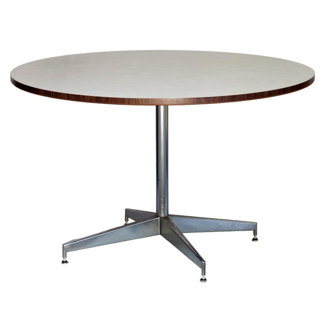 Eames 1960s MCM Eames Style 4' Round Table Metal Base For Sale - Image 4 of 11