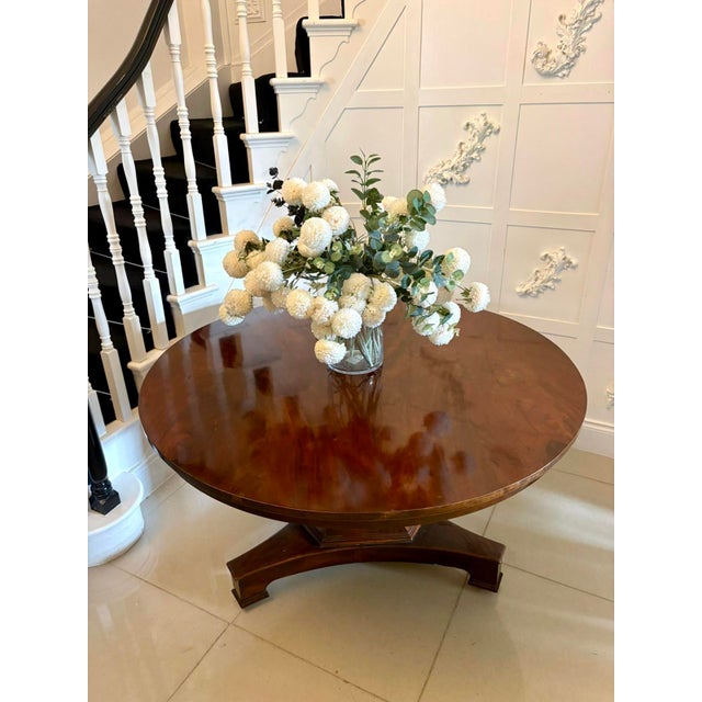 Antique Regency Circular Mahogany Centre or Dining Table on Pedestal Base, 1830 For Sale - Image 4 of 10