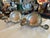 1920s Pair of Silver Plate Lotus Stylized 3 Arm Candleabras For Sale - Image 5 of 7
