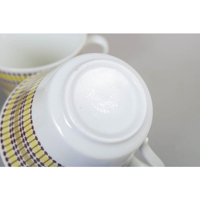 Mandarin Teacups with Saucers by Marianne Westman for Rörstrand, 1960s, Set of 8 For Sale - Image 4 of 5