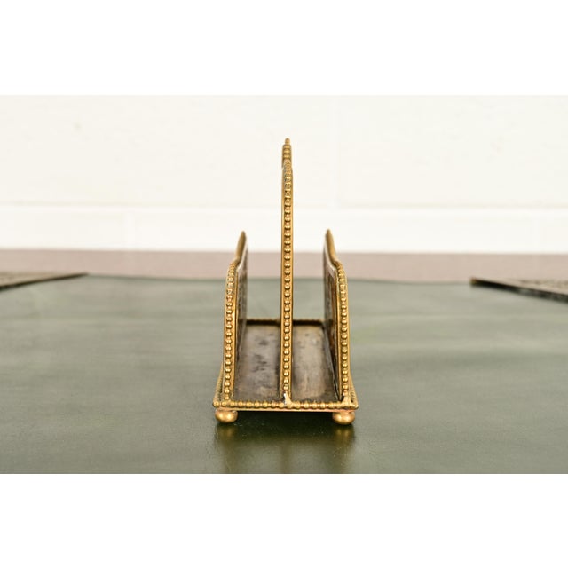 Tiffany Studios New York Grapevine Pattern Bronze Doré and Favrile Slag Glass Letter Rack For Sale - Image 10 of 15
