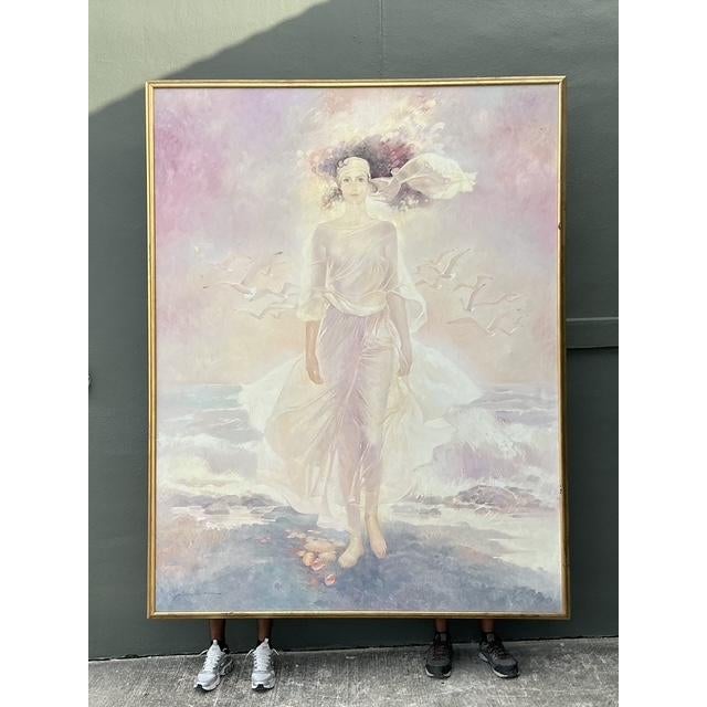Vintage Monumental Original Abstract Figurative Oil Painting on Canvas For Sale - Image 12 of 12