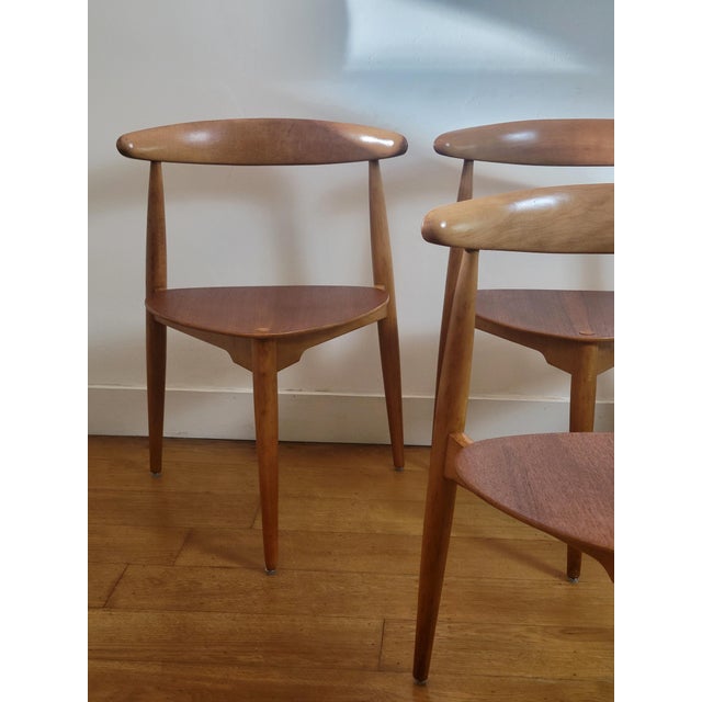 FH4103 Heart Chairs for Fritz Hansen by Hans J. Wegner, 1960s, Set of 4 For Sale - Image 13 of 18