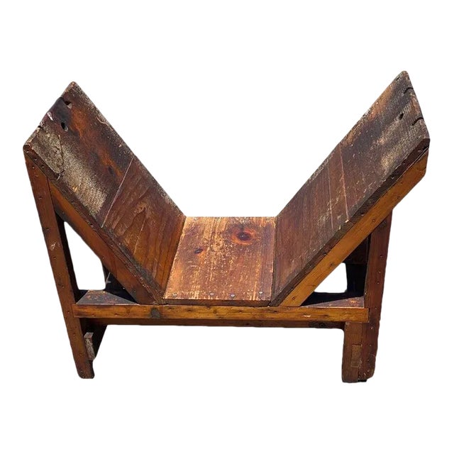 Early 20th Century Antique Wood Bookshelf Primitive Design For Sale