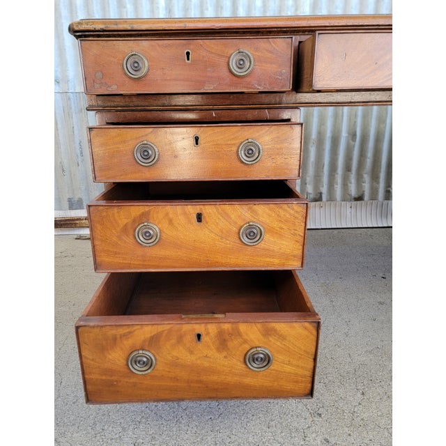 Georgian Leather Top Mahogany Desk Circa. 1840-1860 For Sale - Image 15 of 18