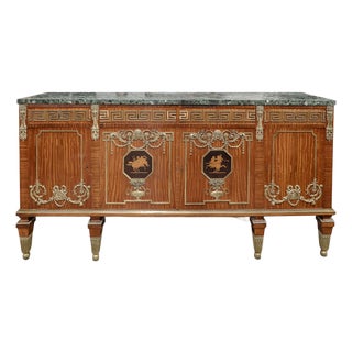 Antique French & Satinwood Marble Top Servers, Buffet, Sideboard For Sale