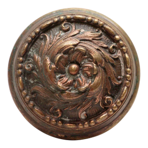 Antique 1900s Barrows Romanesque Bronze Door Knob