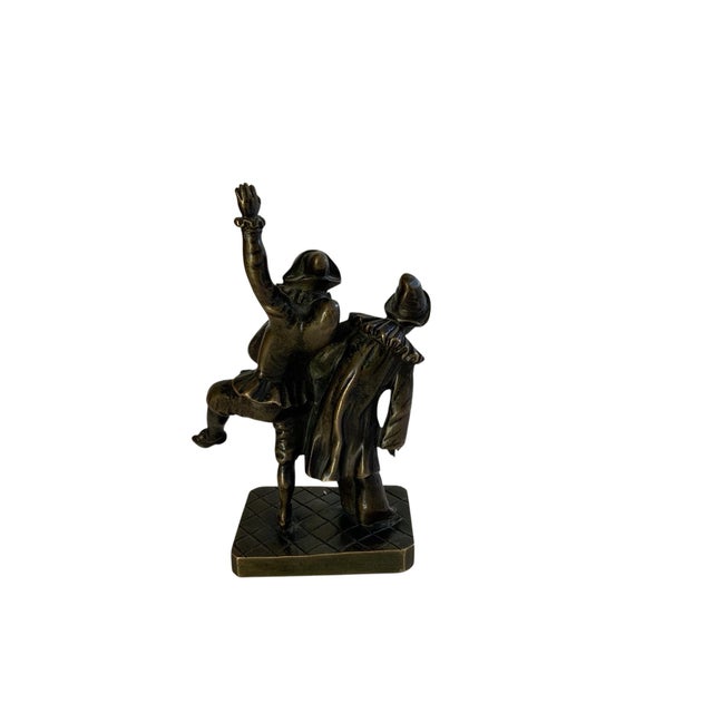 Antique French Commedia dell'arte Bronze Figurines on Harlequin Base Unsigned Made in France Late 19th Early 20th Century....