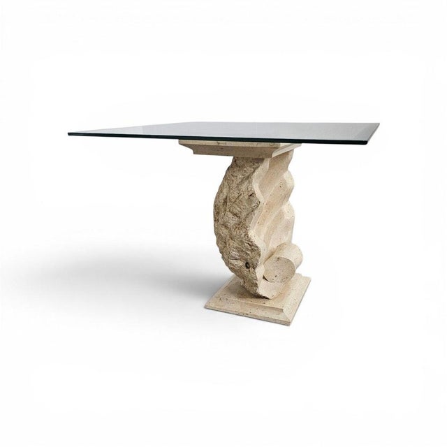 Gold Shell-Shaped Console or Table Base with Glass Top by Magnussen Ponte For Sale - Image 8 of 16