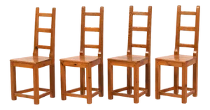 Ladder Back Dining Chairs in Pine by Sven Larsson, Sweden, 1970s, Set of 4
