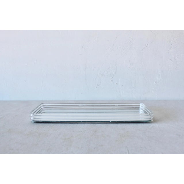 Sally Designs Style Lucite Acrylic Glass Mirror Make-Up Vanity Tray Rounded Corners Vintage Modern For Sale - Image 4 of 7