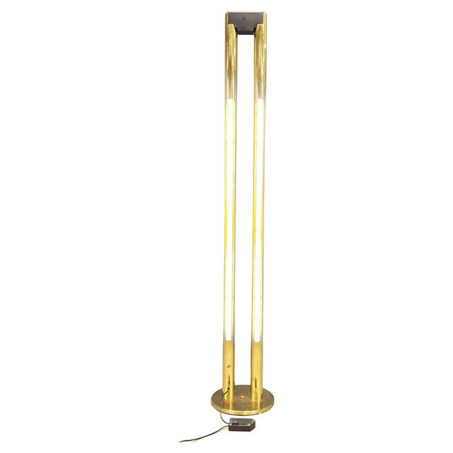 Vintage Brass Tube Light Floor Lamp, 1980s For Sale - Image 11 of 11