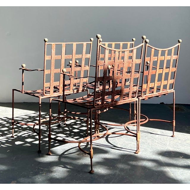 Vintage Boho Distressed Maurizio Tempestini for Salterini “Amalfi” Outdoor Dining Chairs - Set of 4, Attributed For Sale - Image 12 of 12