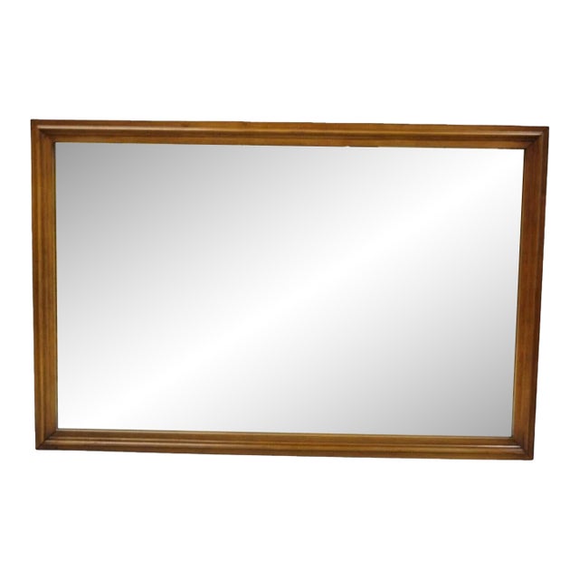 Vintage Mid Century Modern Walnut Wooden Frame Modernist Wall Mirror For Sale