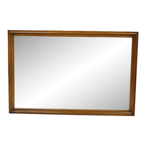 Vintage Mid Century Modern Walnut Wooden Frame Modernist Wall Mirror