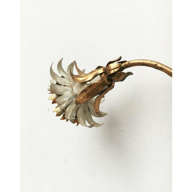 Mid-Century Italian Metal Sunflower Wall Lamp, 1960s For Sale - Image 6 of 18