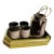 Vintage 1970s Vietnamese Ceramic Tea Set With Lacquered Tray, Hanoi – Minimalist For Sale