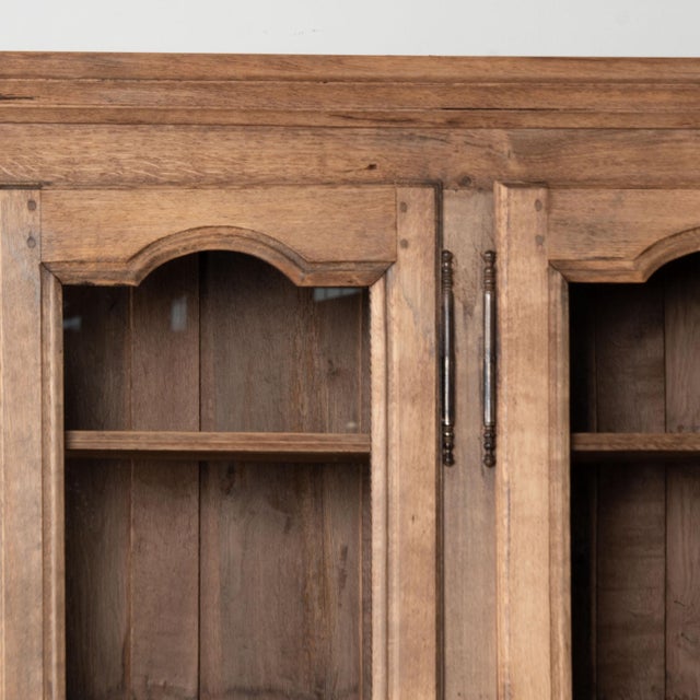 Early 20th Century Large 20th Century French Bleached Oak Bookcase Display Cabinet For Sale - Image 5 of 10