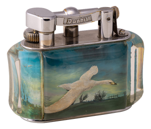 Vintage Aquarium Birds in Flight Table Lighter from Dunhill, 1950