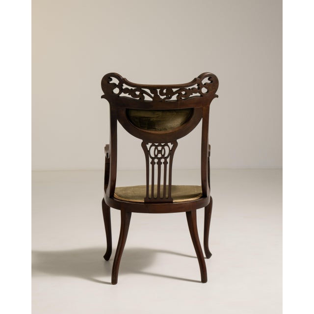Mahogany Upholstered Armchair, Antique, United Kingdom, 19th Century For Sale - Image 12 of 12