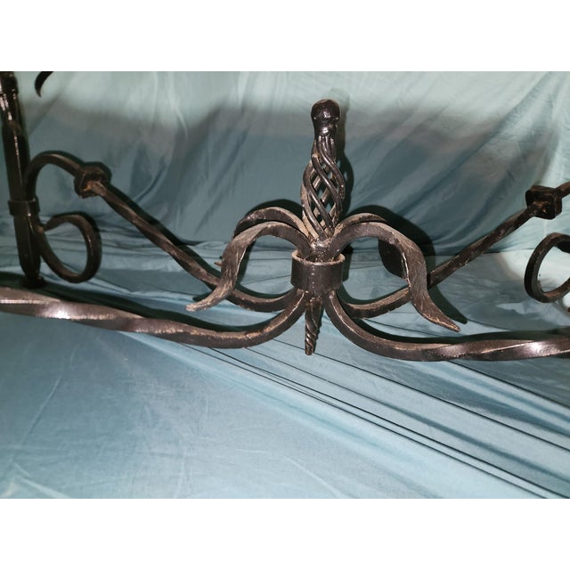 Gray Vintage Hand Made Wrought Iron and Marble Coffee Table, Beautiful Colors and Patterns For Sale - Image 8 of 17