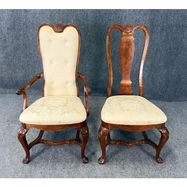 Late 20th Century Late 20th Century Set of 6 Bernhardt High Back Cherry Dining Chairs For Sale - Image 5 of 18