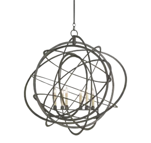 Currey & Company Genesis Black Orb Chandelier