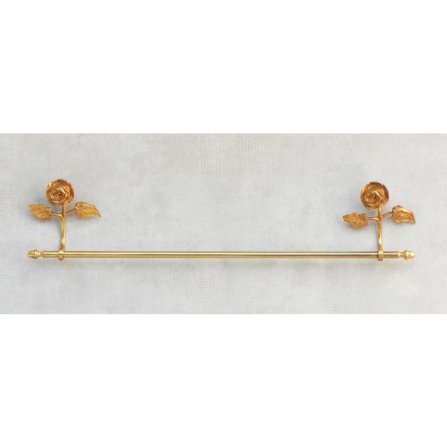 Mid-Century Modern French Rose Flower Towel Bar, 1950s For Sale - Image 4 of 4