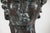 A bronze sculpture depicting David's head mounted on a custom base. This contemporary bronze head sculpture pays homage to...